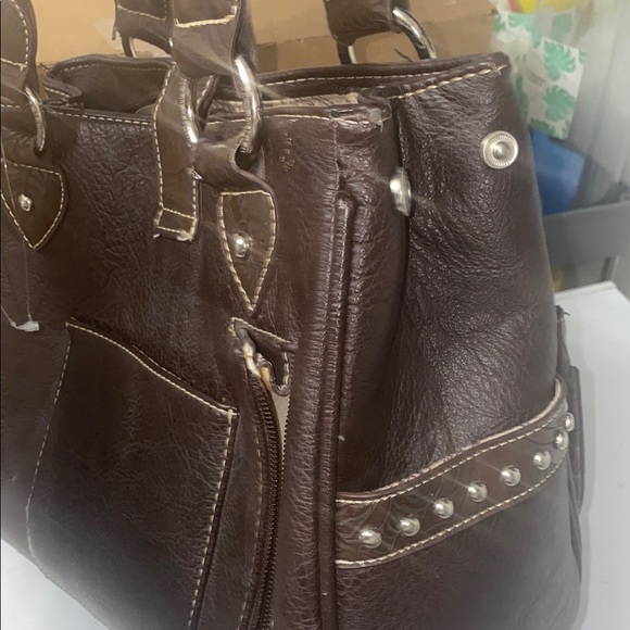 Montana West Brown Studded Shoulder Bag - Picture 4 of 11